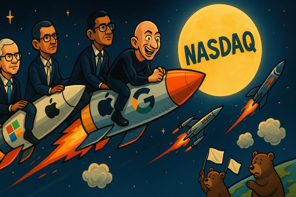 Tech mega caps power nasdaq to fresh all time high
