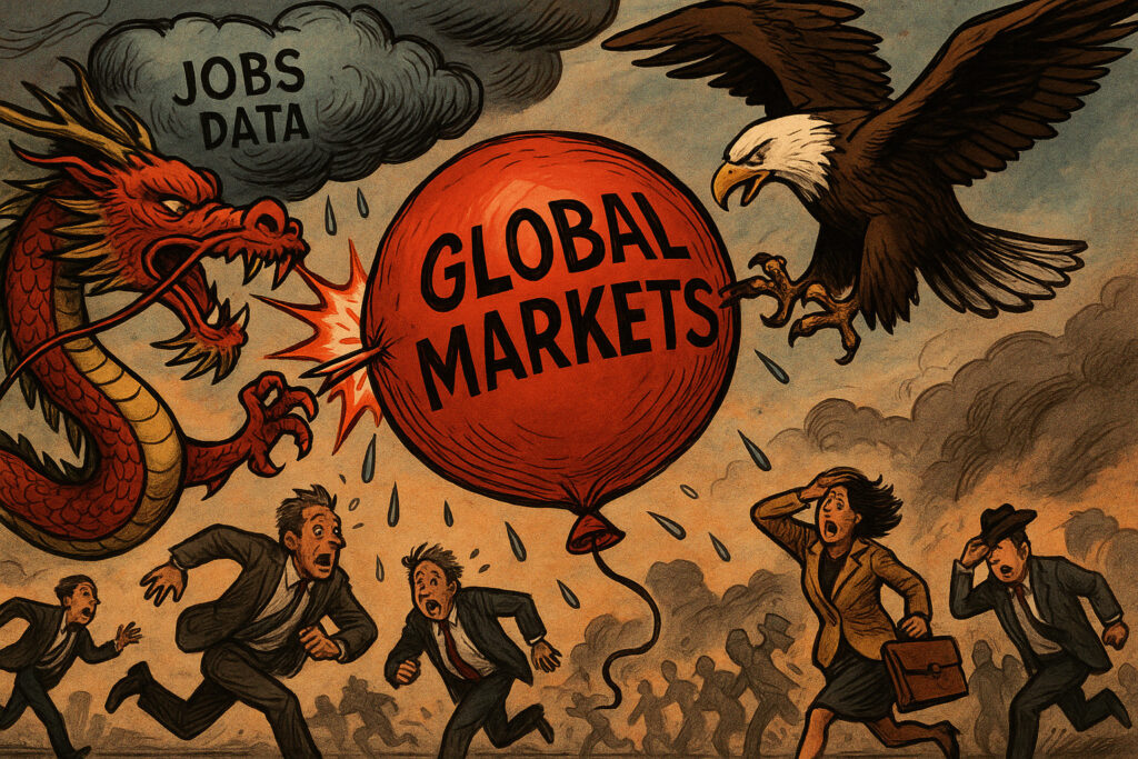 Global stocks slide as trade tensions sharpen and weak jobs data spooks markets