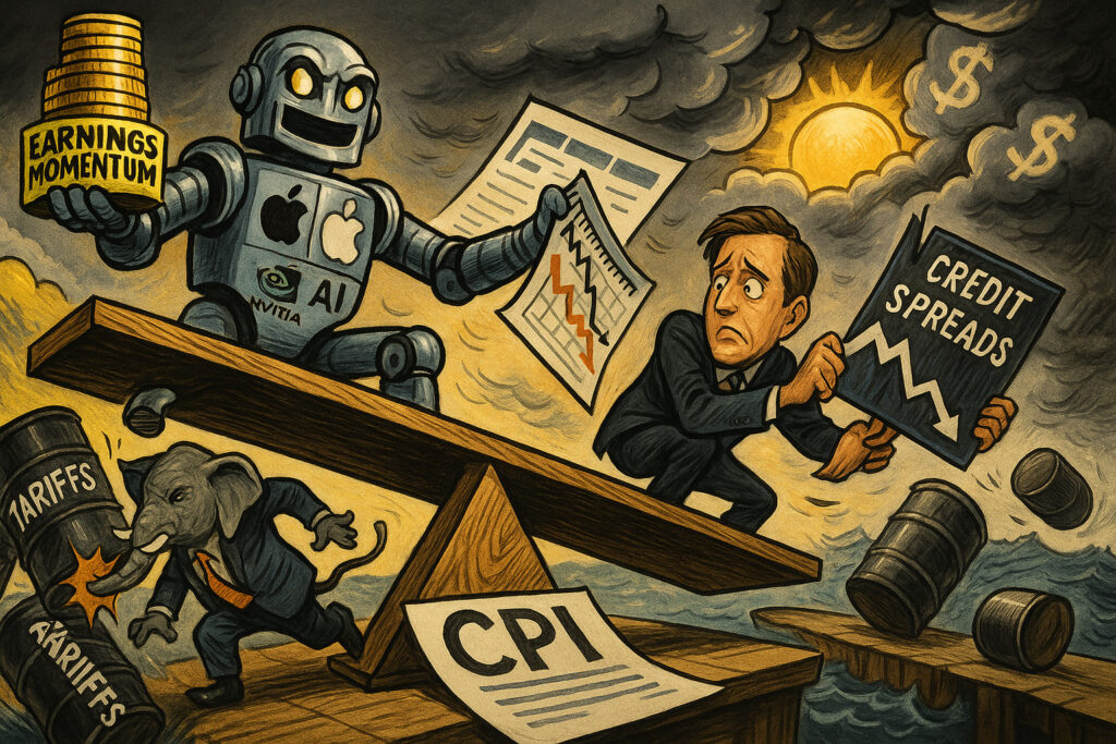 Markets edge higher amid earnings optimism and cpi caution; credit risks loom