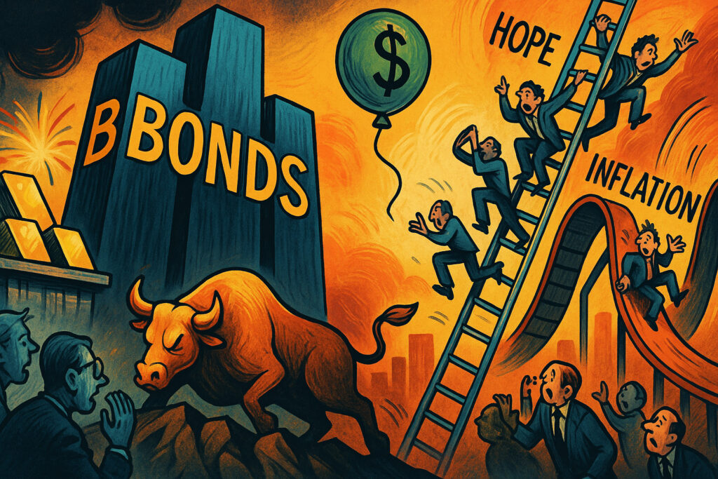 Global markets pull back as bond yields surge and inflation worries rise
