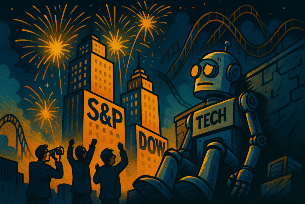 Markets close august on a high note despite tech pullback and bond volatility