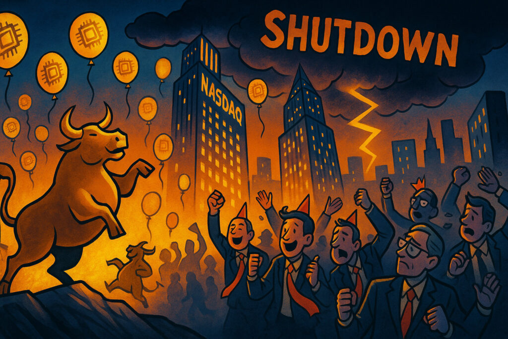 Momentum resumes as tech surges — yet the shutdown looms over the party